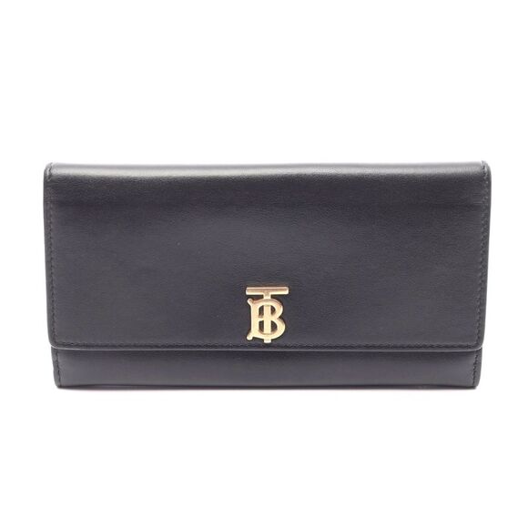 Burberry Leather TB Bifold Long Wallet Black - Picture 1 of 8